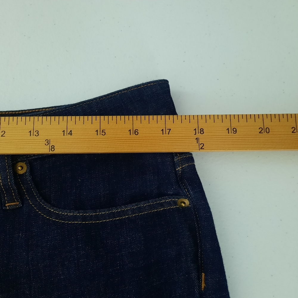 J. Crew High Rise Dark Indigo Wash Skinny Flare Jeans size 32 - Picture 10 of 16